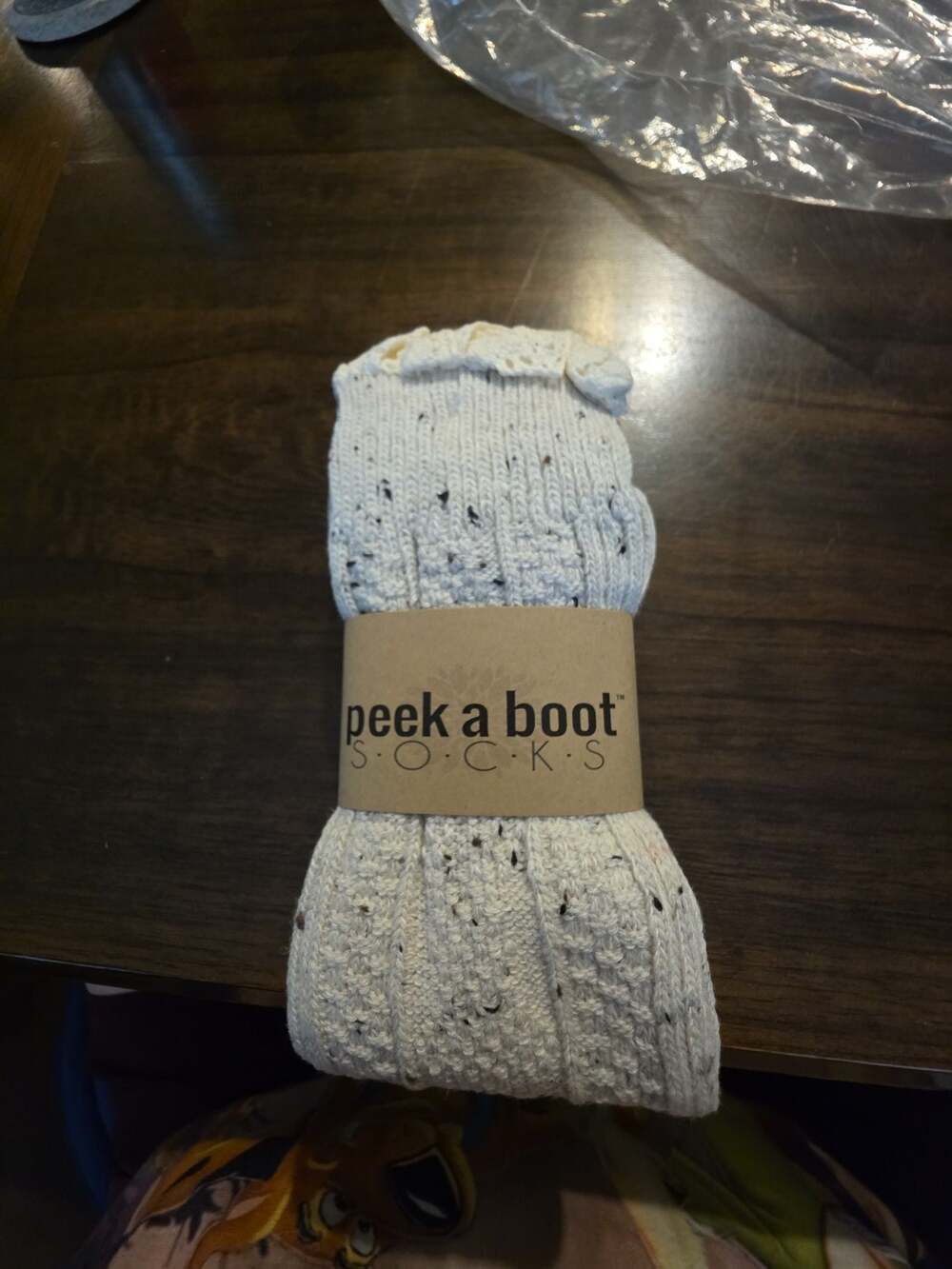 Peek A Boot Oatmeal Felicity Cable Knit Knee-High Socks